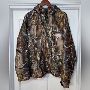 Scent Shield Full Zip Hooded Camo Waterproof Hunting Jacket Men's Size Medium